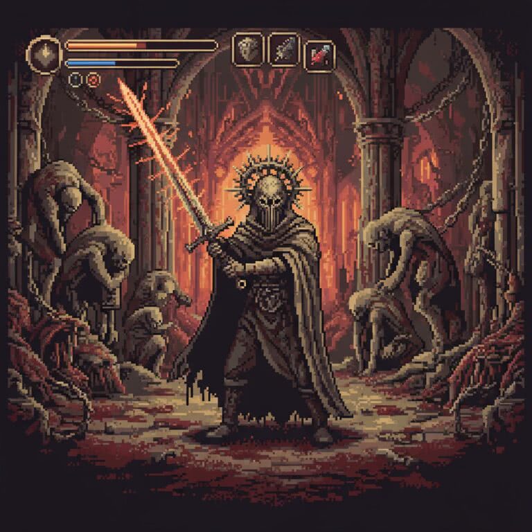 Blasphemous – mroczna pokuta w pixelowym piekle pixel art